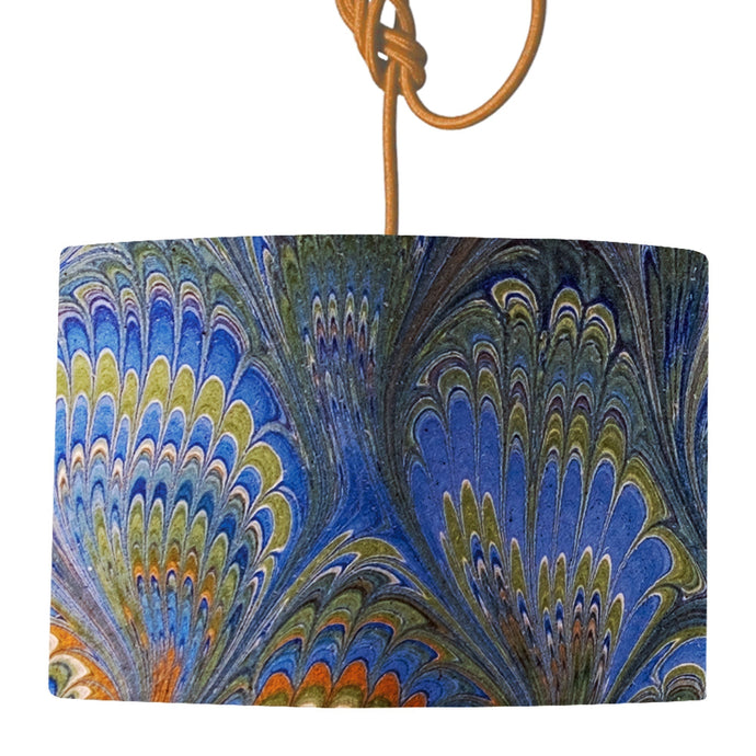Wholesale Peacock Marbled Lamp Shade - Mustard and Gray Trade Homeware and Gifts - Made in Britain