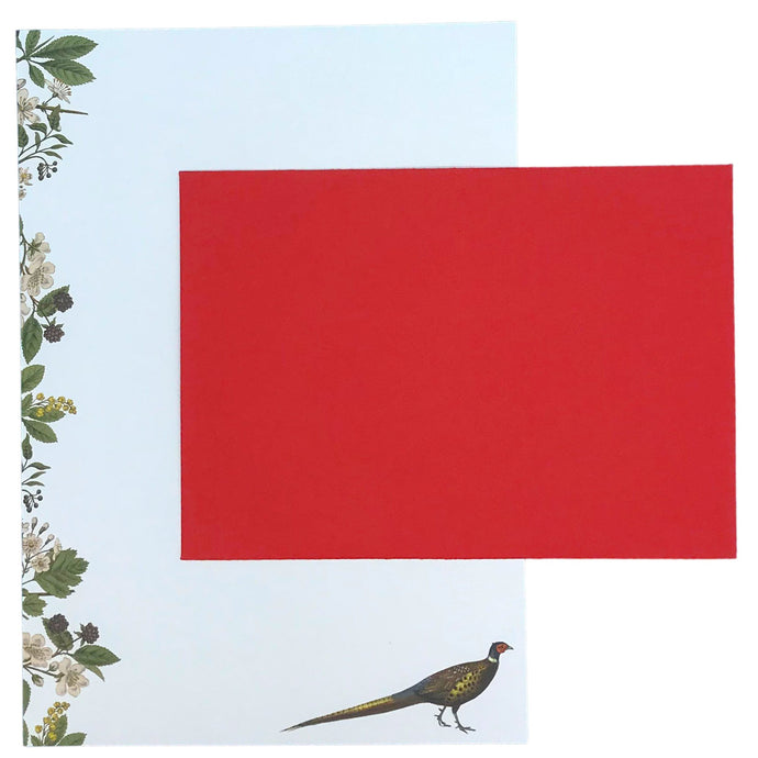 Wholesale Pheasant Hedgerow Writing Paper Compendium - Mustard and Gray Trade Homeware and Gifts - Made in Britain