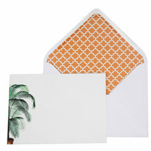 Load image into Gallery viewer, Wholesale Potted Palm Notecard Set with Lined Envelopes - Mustard and Gray Trade Homeware and Gifts - Made in Britain

