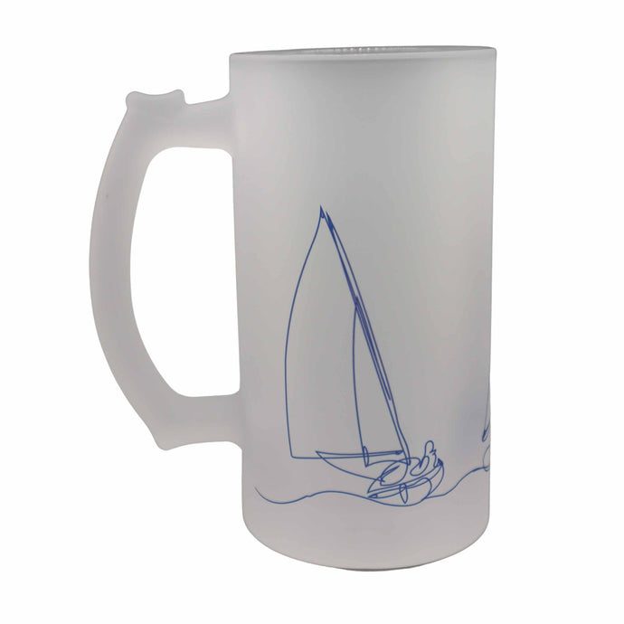 Wholesale Regatta Frosted Beer Stein - Mustard and Gray Trade Homeware and Gifts - Made in Britain