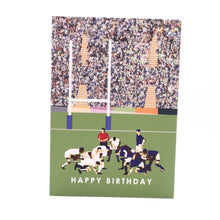 Load image into Gallery viewer, Wholesale Rugby Birthday Card - Mustard and Gray Trade Homeware and Gifts - Made in Britain
