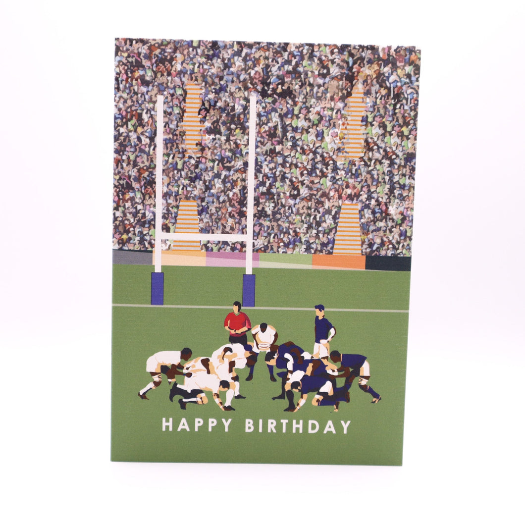 Wholesale Rugby Birthday Card - Mustard and Gray Trade Homeware and Gifts - Made in Britain