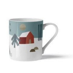 Wholesale Scandi Christmas 250ml Mug - Mustard and Gray Trade Homeware and Gifts - Made in Britain