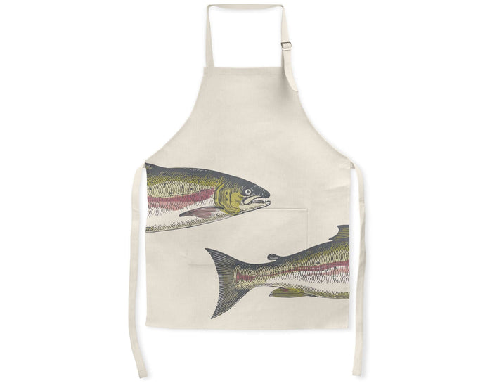 Wholesale Severn Salmon Apron - Mustard and Gray Trade Homeware and Gifts - Made in Britain