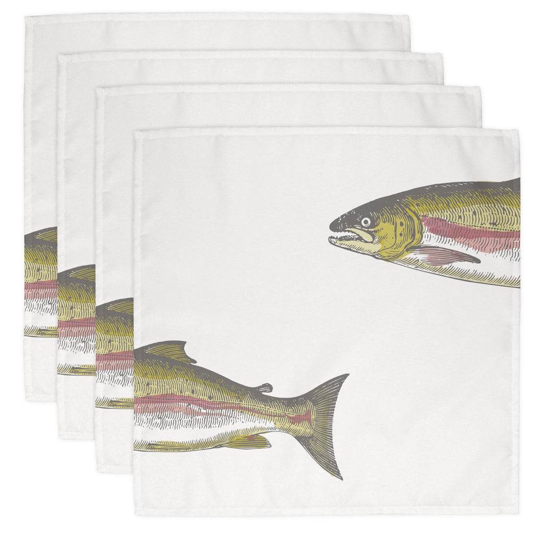 Wholesale Severn Salmon Napkins (Set of Four) - Mustard and Gray Trade Homeware and Gifts - Made in Britain