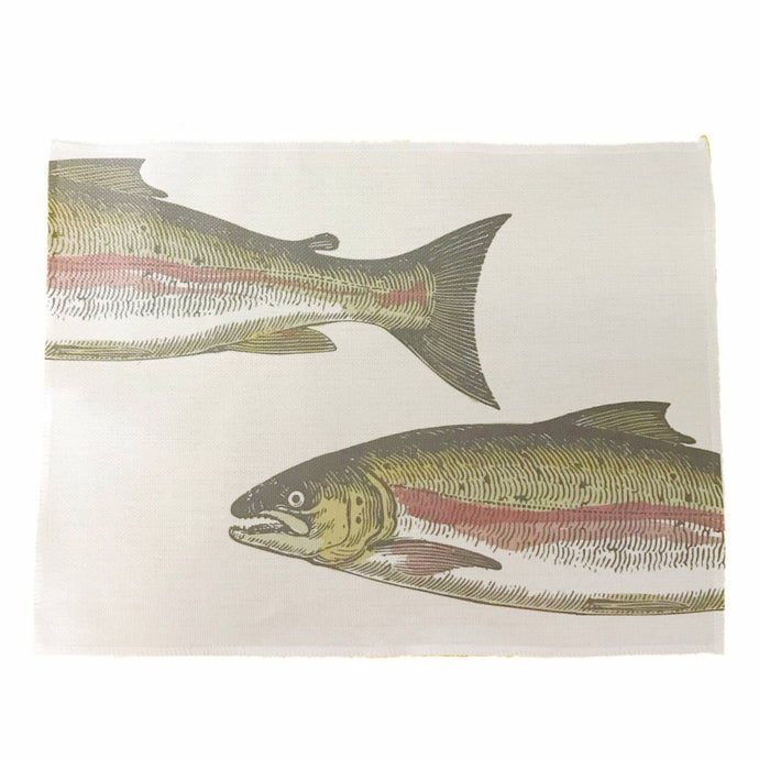 Wholesale Severn Salmon Placemats (Set of Four) - Mustard and Gray Trade Homeware and Gifts - Made in Britain