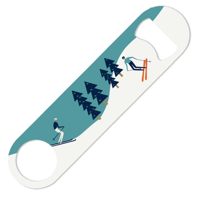 Wholesale Snow Skiing Bottle Opener - Mustard and Gray Trade Homeware and Gifts - Made in Britain
