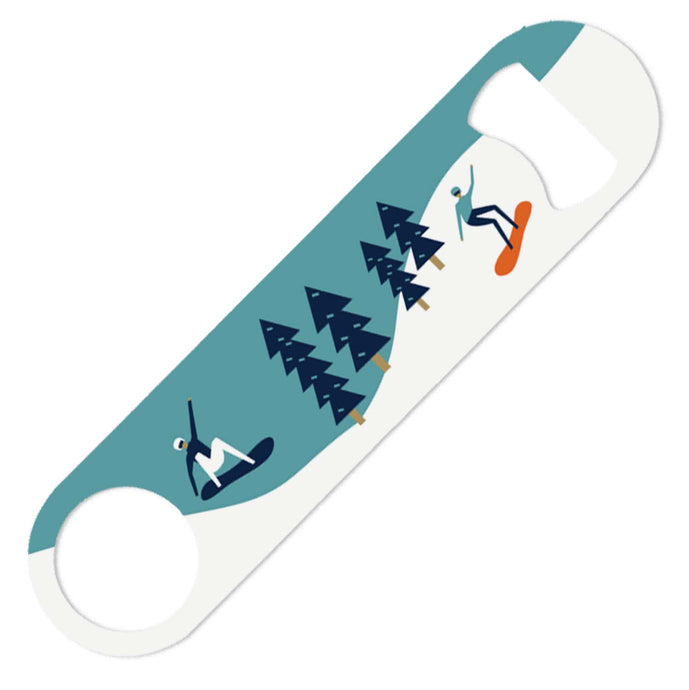 Wholesale Snowboarding Bottle Opener - Mustard and Gray Trade Homeware and Gifts - Made in Britain