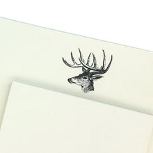 Load image into Gallery viewer, Wholesale Stag Head Writing Paper Compendium - Mustard and Gray Trade Homeware and Gifts - Made in Britain
