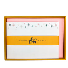 Load image into Gallery viewer, Wholesale Star Notecard Set - Mustard and Gray Trade Homeware and Gifts - Made in Britain
