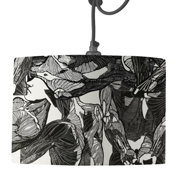 Wholesale Stolk Muscles Monochrome Lamp Shade - Mustard and Gray Trade Homeware and Gifts - Made in Britain