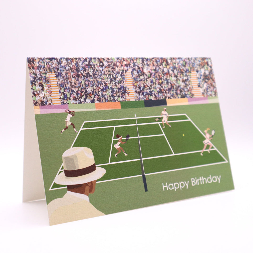 Wholesale Tennis Birthday Card - Mustard and Gray Trade Homeware and Gifts - Made in Britain