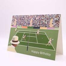 Load image into Gallery viewer, Wholesale Tennis Birthday Card - Mustard and Gray Trade Homeware and Gifts - Made in Britain
