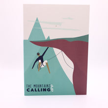 Load image into Gallery viewer, Wholesale The Mountains are Calling &quot;Rock Climbing&quot; Greetings Card - Mustard and Gray Trade Homeware and Gifts - Made in Britain
