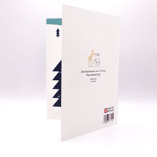 Load image into Gallery viewer, Wholesale The Mountains are Calling &quot;Snowboarding&quot; Greetings Card - Mustard and Gray Trade Homeware and Gifts - Made in Britain
