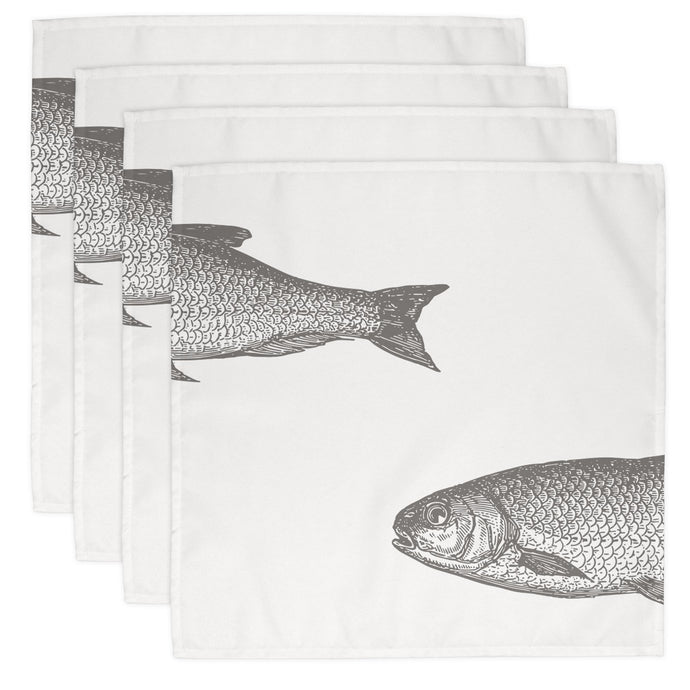 Wholesale Ticklerton  Napkins (Set of Four) - Mustard and Gray Trade Homeware and Gifts - Made in Britain