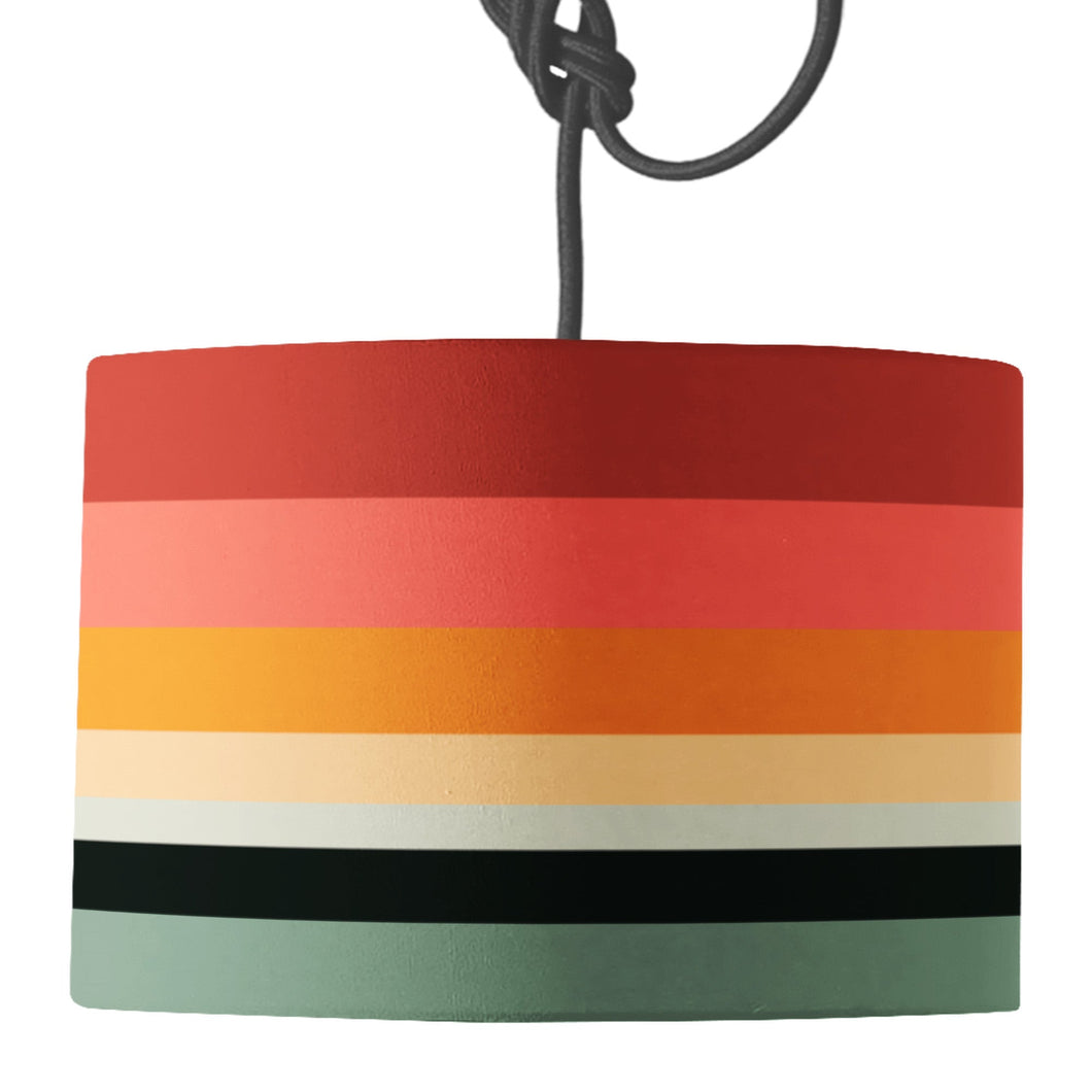 Wholesale Toco Stripe Lamp Shade - Mustard and Gray Trade Homeware and Gifts - Made in Britain