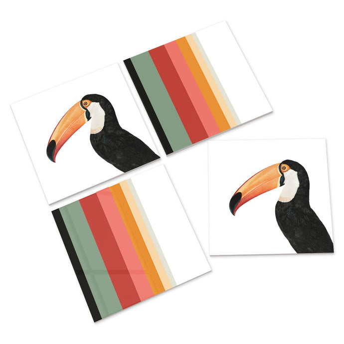Wholesale Toco Toucan Ceramic Coasters - Mustard and Gray Trade Homeware and Gifts - Made in Britain