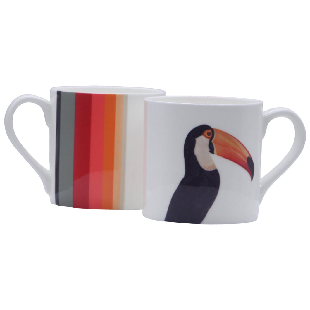 Wholesale Toco Toucan 350ml Mug - Mustard and Gray Trade Homeware and Gifts - Made in Britain