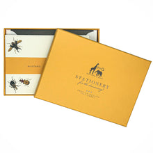 Load image into Gallery viewer, Wholesale Vintage Bugs Notecard Set with Lined Envelopes - Mustard and Gray Trade Homeware and Gifts - Made in Britain
