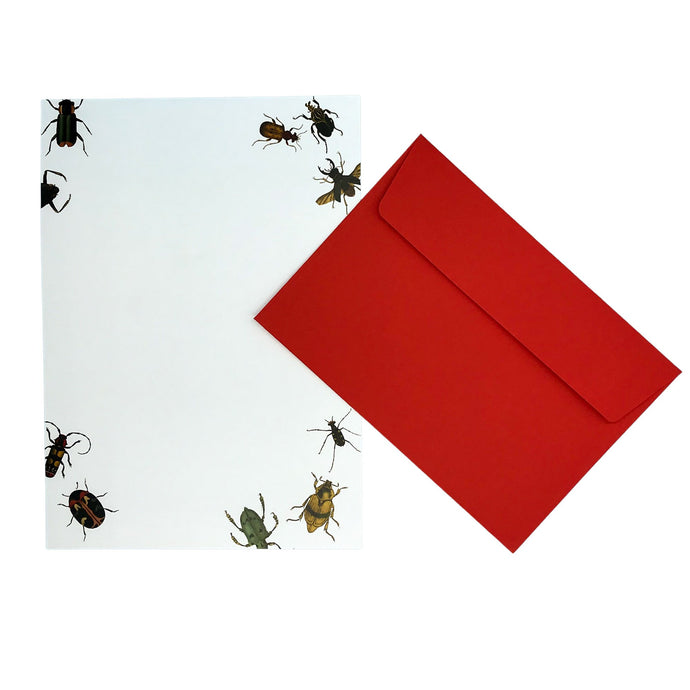 Wholesale Vintage Bugs Writing Paper Compendium - Mustard and Gray Trade Homeware and Gifts - Made in Britain