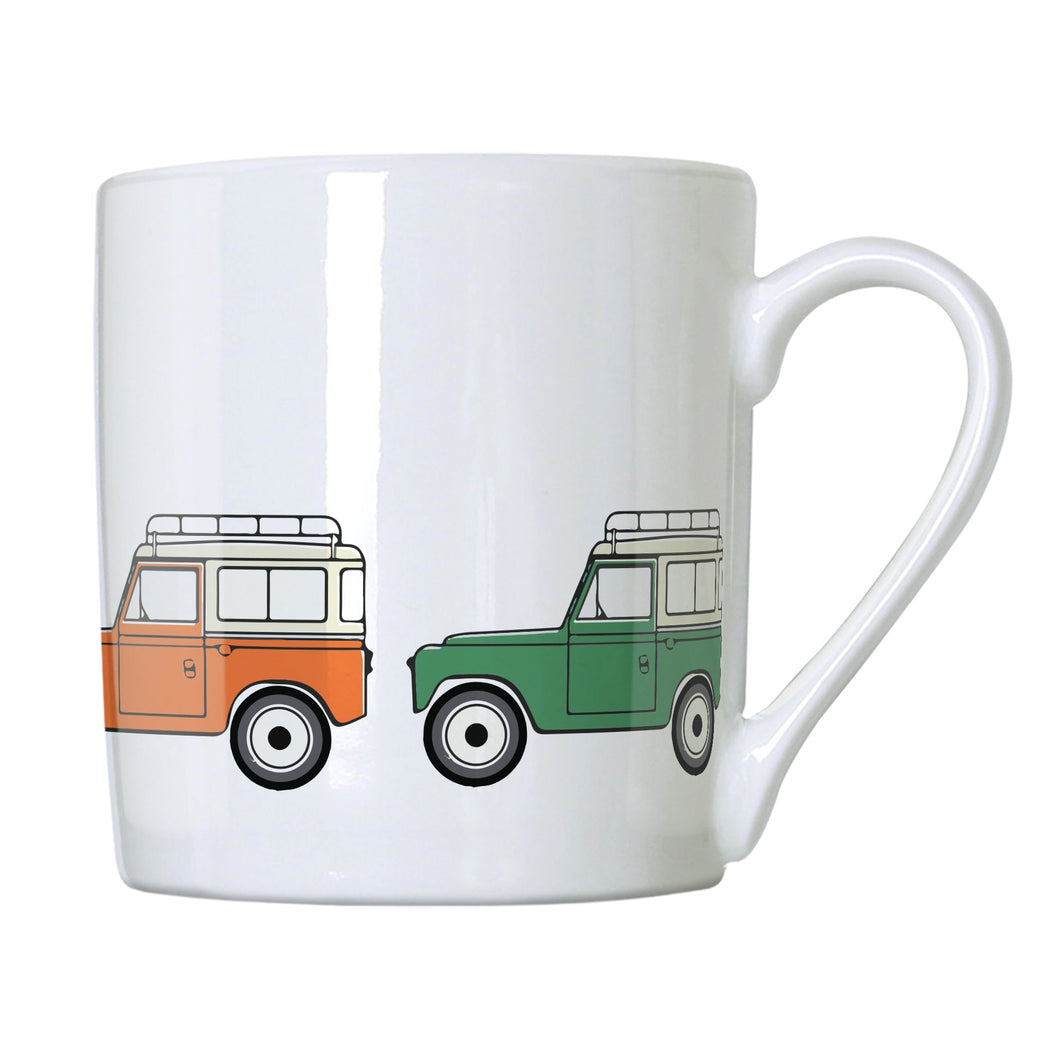 Wholesale Weekend Wheels Off Road 350ml Mug - Mustard and Gray Trade Homeware and Gifts - Made in Britain