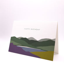 Load image into Gallery viewer, Wholesale Welsh Hills &quot;Heather and Gorse&quot; Birthday Card - Mustard and Gray Trade Homeware and Gifts - Made in Britain
