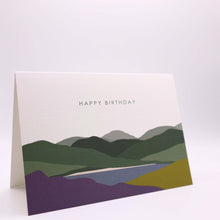Load image into Gallery viewer, Wholesale Welsh Hills &quot;Heather and Gorse&quot; Birthday Card - Mustard and Gray Trade Homeware and Gifts - Made in Britain
