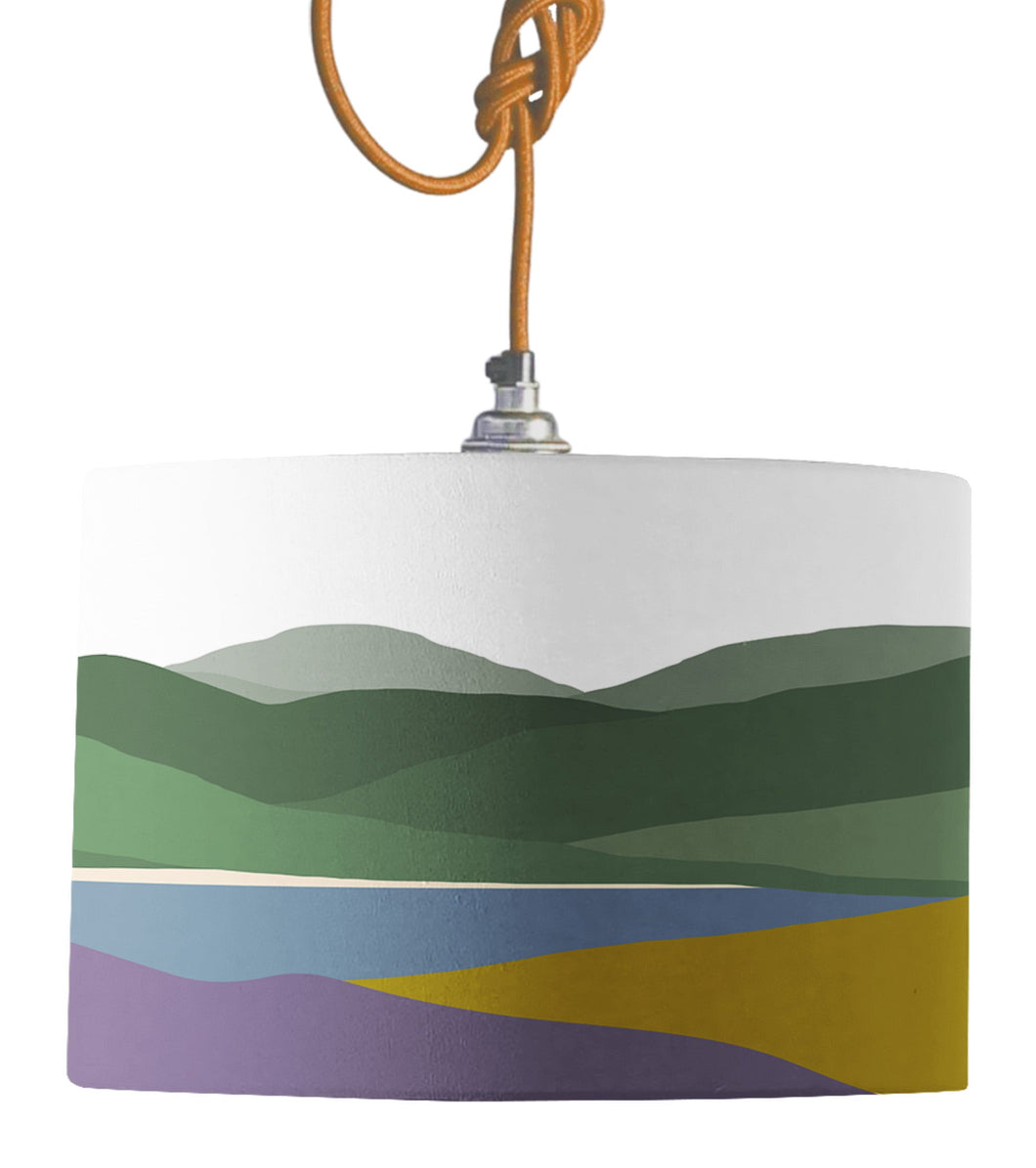 Wholesale Welsh Hills Heather and Gorse Lamp Shade - Mustard and Gray Trade Homeware and Gifts - Made in Britain