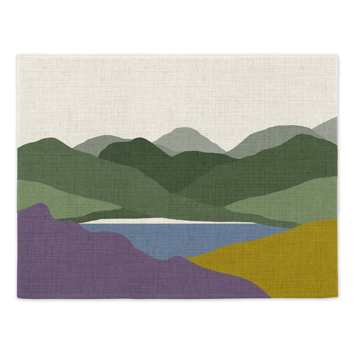 Wholesale Welsh Hills Heather and Gorse Placemats (Set of Four) - Mustard and Gray Trade Homeware and Gifts - Made in Britain