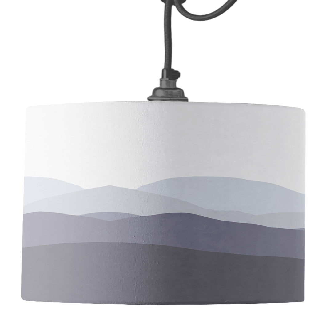 Wholesale Welsh Hills Lamp Shade - Mustard and Gray Trade Homeware and Gifts - Made in Britain