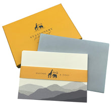 Load image into Gallery viewer, Wholesale Welsh Hills Notecard Set - Mustard and Gray Trade Homeware and Gifts - Made in Britain
