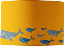 Load image into Gallery viewer, Wholesale Whale Family Mustard Yellow Lamp Shade - Mustard and Gray Trade Homeware and Gifts - Made in Britain
