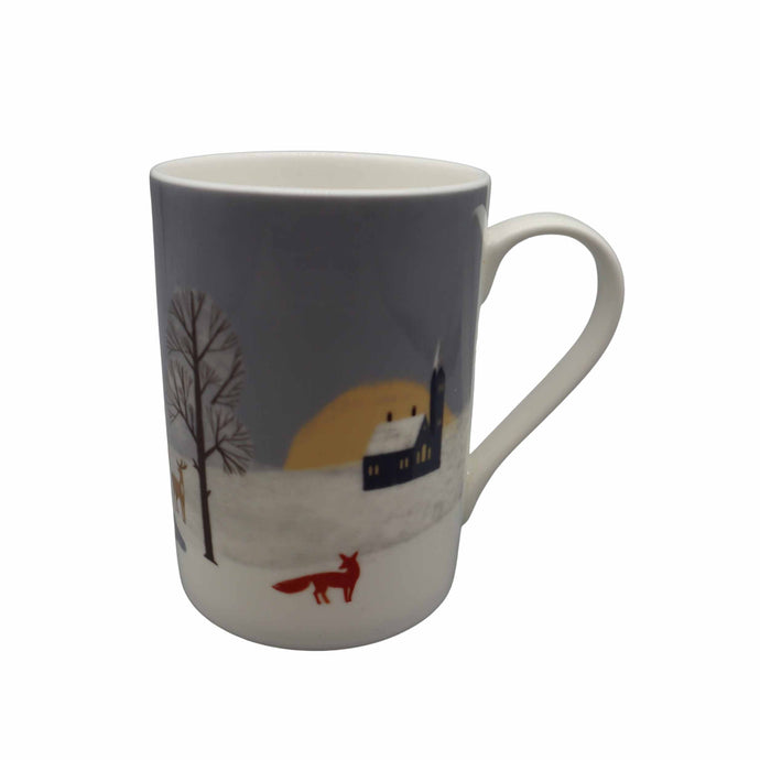 Wholesale Winter Fox Day 250ml Mug - Mustard and Gray Trade Homeware and Gifts - Made in Britain