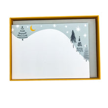 Load image into Gallery viewer, Wholesale Winter Star Notecard Set - Mustard and Gray Trade Homeware and Gifts - Made in Britain
