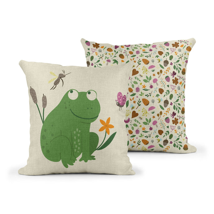 Wholesale Woodlands Wonderland Cushion - Mustard and Gray Trade Homeware and Gifts - Made in Britain