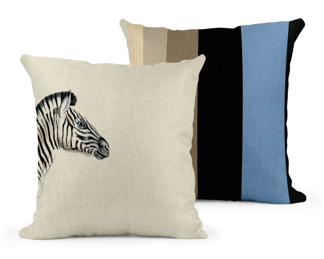 Wholesale Zebra Stripe Cushion - Mustard and Gray Trade Homeware and Gifts - Made in Britain