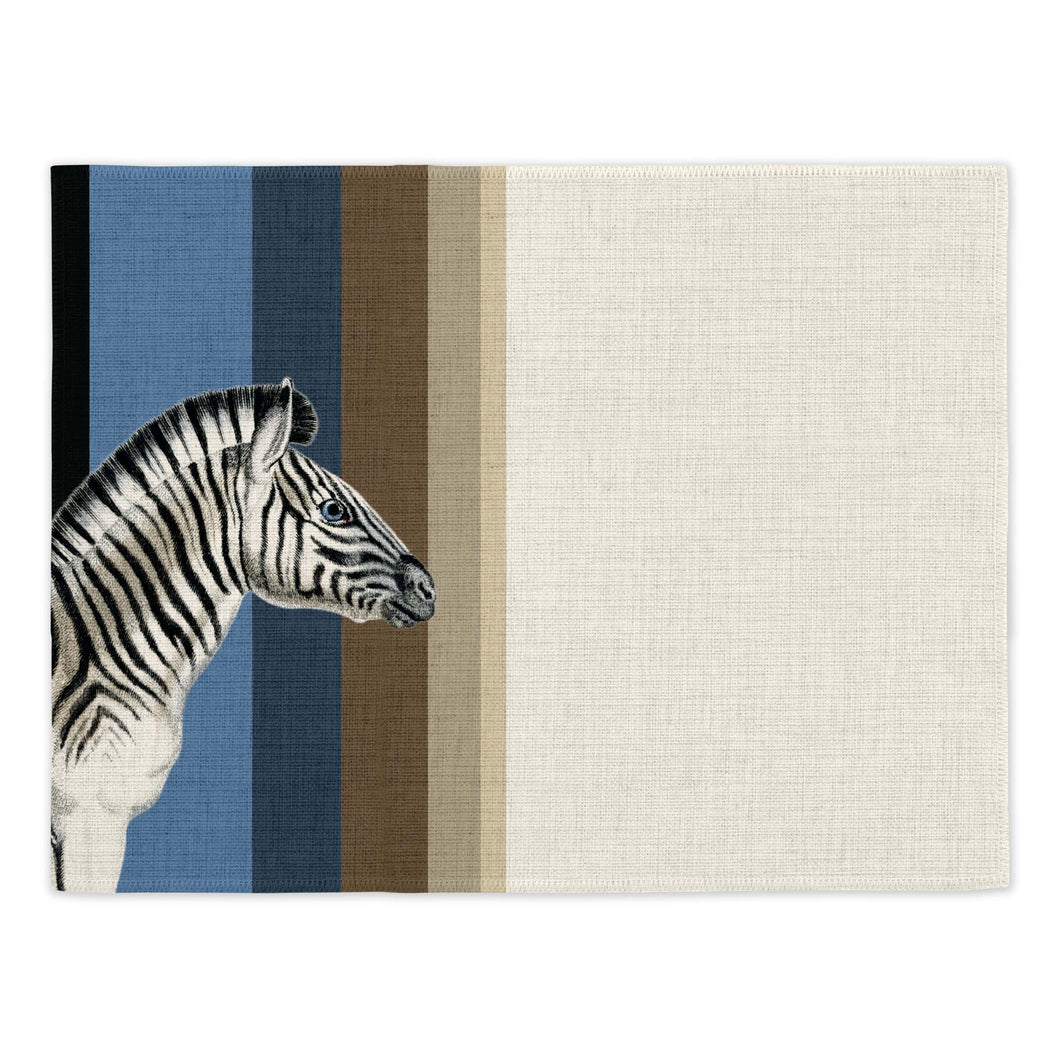 Wholesale Zebra Stripe Placemats (Set of Four) - Mustard and Gray Trade Homeware and Gifts - Made in Britain